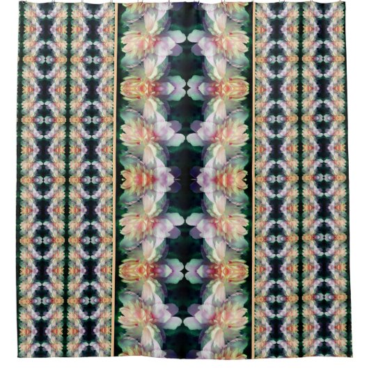 ピンク牡丹フラワー抽象芸術 シャワーカーテン (正面)