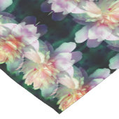 ピンク牡丹フラワー抽象芸術 ショートテーブルランナー (コーナー)