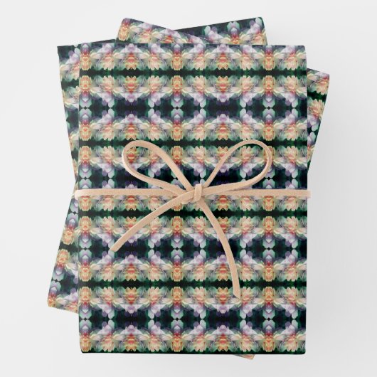 ピンク牡丹フラワー抽象芸術 ラッピングペーパーシート (インサイチュ)