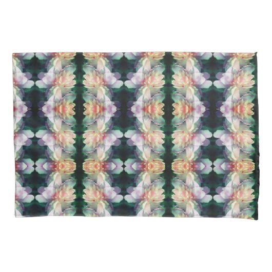 ピンク牡丹フラワー抽象芸術 枕カバー (正面)