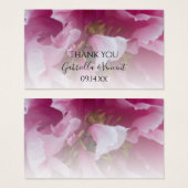 ピンク牡丹フラワー結婚式の引き出物ラベル (正面&裏面)