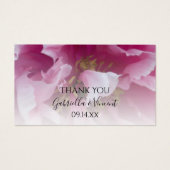 ピンク牡丹フラワー結婚式の引き出物ラベル (正面)