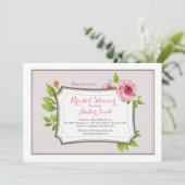 ピンク牡丹フレーム2招待状 招待状 (スタンド正面)