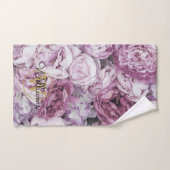 ピンク牡丹フローラエレガント金ゴールドモノグラム バスタオルセット (ハンドタオル)