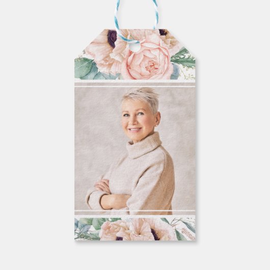 ピンク牡丹フローラシードパケット記念葬儀 ギフトタグ (裏面)