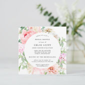 ピンク牡丹フローラスクエアブライダルシャワー 招待状 (スタンド正面)