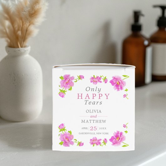 ピンク牡丹フローラピンクミニ結婚のティッシュボックス フェイバーボックス