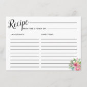 ピンク牡丹フローラブライダルレシピカード エンクロージャーカード (正面)