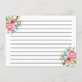 ピンク牡丹フローラブライダルレシピカード エンクロージャーカード (裏面)