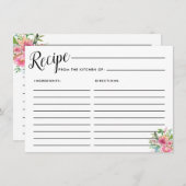 ピンク牡丹フローラブライダルレシピカード エンクロージャーカード (正面/裏面)