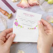 ピンク牡丹フローラマゼンタRSVP 出欠カード