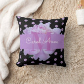 ピンク牡丹フローラモノグラムパープルブラック クッション (ブランケット)
