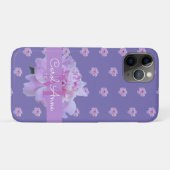 ピンク牡丹フローラモノグラムパープル Case-Mate iPhoneケース (裏面(横))