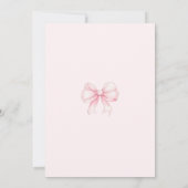 ピンク牡丹フローラリースボウベビーガールシャワー 招待状 (裏面)