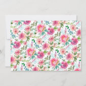 ピンク牡丹フローラ保存日付招待状 セーブザデート (裏面)