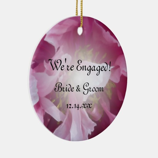 ピンク牡丹フローラ婚約写真 セラミックオーナメント (右)