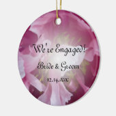 ピンク牡丹フローラ婚約写真 セラミックオーナメント (左)