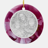 ピンク牡丹フローラ婚約写真 セラミックオーナメント (裏面)