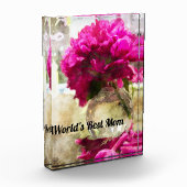 ピンク牡丹フローラ水彩世界最高の母母 フォトブロック (左)