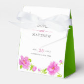 ピンク牡丹フローラ結婚グリーンのケーキ愛用ボックス フェイバーボックス (正面サイド)