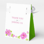 ピンク牡丹フローラ結婚グリーンのケーキ愛用ボックス フェイバーボックス (裏面サイド)