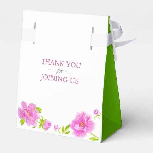 ピンク牡丹フローラ結婚グリーンのケーキ愛用ボックス フェイバーボックス (裏面サイド)