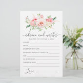 ピンク牡丹フローラ緑のアドバイスとウィッシュズカード (スタンド正面)