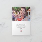 ピンク牡丹フローラ50誕生日写真 サンキューカード (内部)