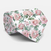 ピンク牡丹フローラgroomsmen ネクタイ (ロール)