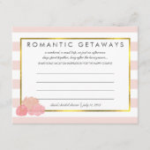 ピンク牡丹ブライダルシャワー休暇アイディアカード アドバイスカード (正面)