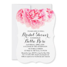 ピンク牡丹ブライダルシャワー招待状牡丹3