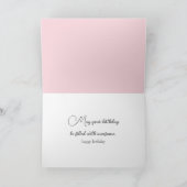 ピンク牡丹ブーケ誕生日 カード (内部)