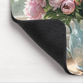 ピンク牡丹ブーケ マウスパッド (コーナー)