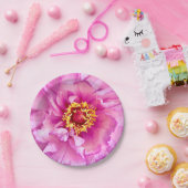 ピンク牡丹プレート, 7"ラウンド紙プレート ペーパープレート (パーティー)