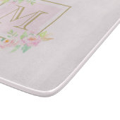 ピンク牡丹モノグラパーソナライズされたム カッティングボード (角)