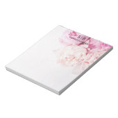 ピンク牡丹モノグラムフェミニンモダンテンプレート ノートパッド (回転)