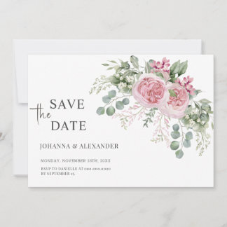 ピンク牡丹ユニーク花びら結婚ズ セーブザデート