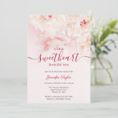 ピンク牡丹リトルスウィートガールベビーシャワー 招待状 (スタンド正面)