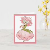 ピンク牡丹レディーノートカード カード (黄色い花)