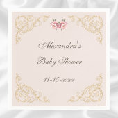 ピンク牡丹ロココヴィンテージ花赤ちゃんシャワー スタンダードカクテルナプキン