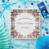 ピンク牡丹ロコフレーム結婚ズ ペーパープレート (パーティー)