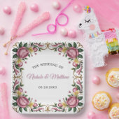 ピンク牡丹ロコフレーム結婚ズ ペーパープレート (パーティー)