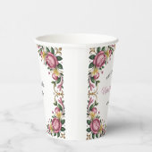 ピンク牡丹ロコフレーム結婚ズ 紙コップ (右)