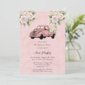 ピンク牡丹ヴィンテージトラックバチェロレッテ 招待状 (スタンド正面)