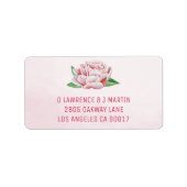 ピンク牡丹住所 シール (正面)