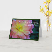 ピンク牡丹悔やみや弔慰 カード (黄色い花)
