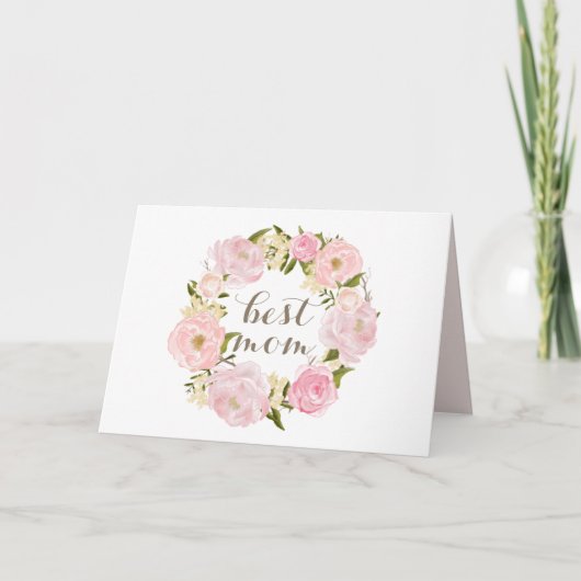 ピンク牡丹最高のリースママハッピーマザーズデイ シーズンカード (正面)