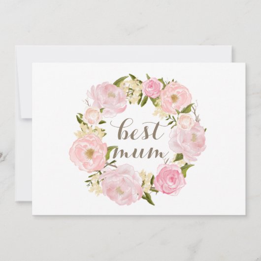 ピンク牡丹最高のリースムームハッピーマザーズデイ シーズンカード (正面)