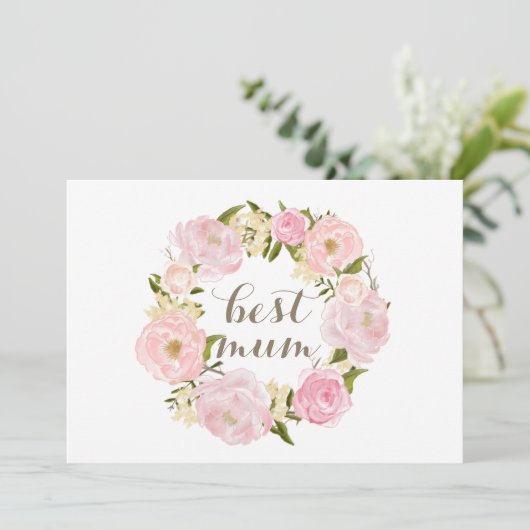 ピンク牡丹最高のリースムームハッピーマザーズデイ シーズンカード (スタンド正面)