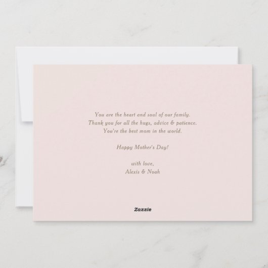 ピンク牡丹最高のリースムームハッピーマザーズデイ シーズンカード (裏面)